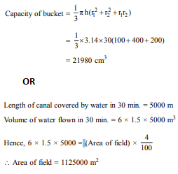 A bucket is in the form of a frustum of a cone of height 30 cm with the radii of its lower and